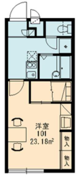 レオパレスアルファ(1K/1階)の間取り写真