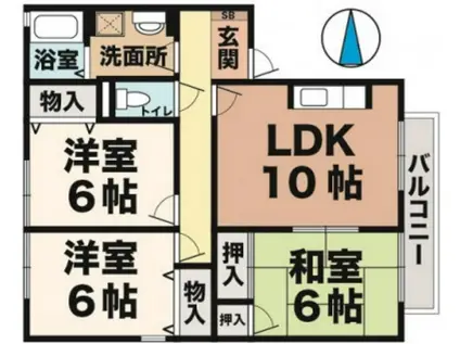 セピアコート(3LDK/1階)の間取り写真