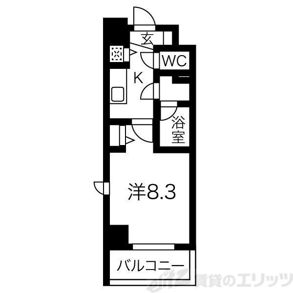 MDI.J ESAKA COURT(1K/9階)の間取り写真
