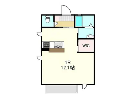 ファータ(ワンルーム/1階)の間取り写真