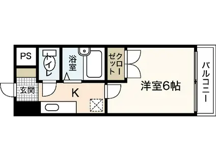 グランディールKY(1K/9階)の間取り写真