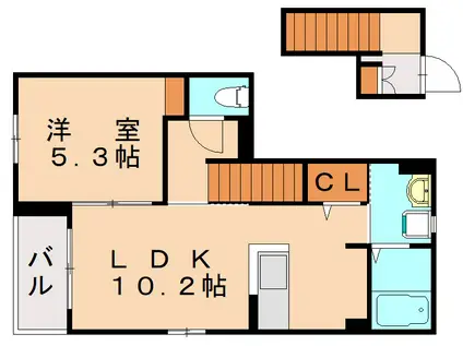 エスポワール(1LDK/2階)の間取り写真