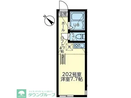 ユナイト三春ウィンチェスター(ワンルーム/2階)の間取り写真