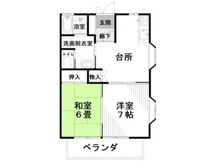 メゾンフォーレストV(2DK/1階)の間取り写真