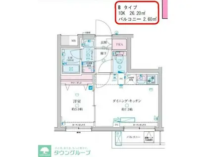 GENOVIA京成立石V(1DK/3階)の間取り写真