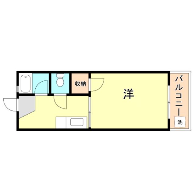飛松ハイツ(1K/1階)の間取り写真