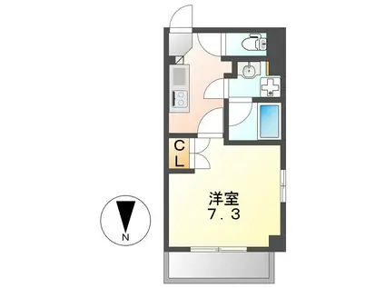 コスモナーレ千種(1K/4階)の間取り写真