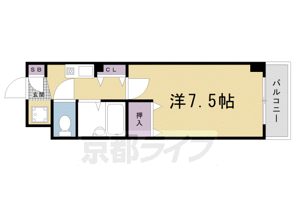 アイリスウエスト(1K/2階)の間取り写真