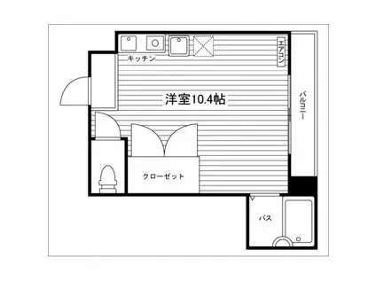 キャニオンテラスⅦ(ワンルーム/4階)の間取り写真
