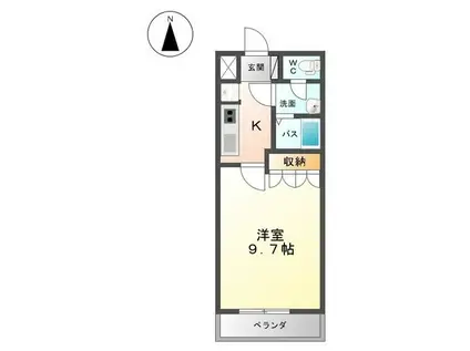 COTTON CLASSIC(1K/1階)の間取り写真