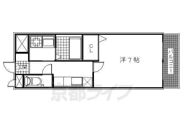 ヴィラグレイスII(1K/1階)の間取り写真