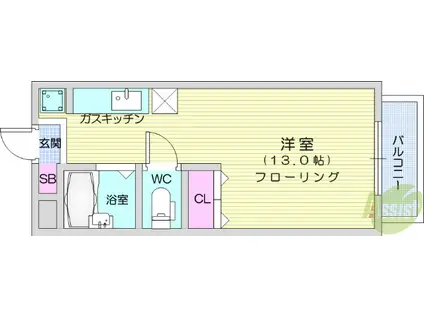 ALLURE-K(ワンルーム/1階)の間取り写真