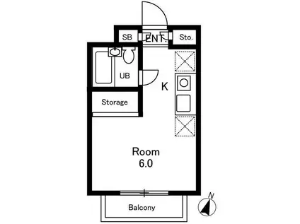 リヴィエール鶴牧(ワンルーム/3階)の間取り写真