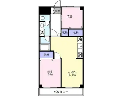 ラフィーヌサンライズ(2LDK/2階)の間取り写真
