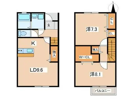 スカイコーポ(2LDK/1階)の間取り写真