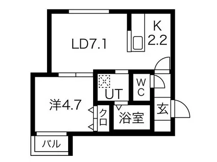 PUROSANGUE(1LDK/3階)の間取り写真