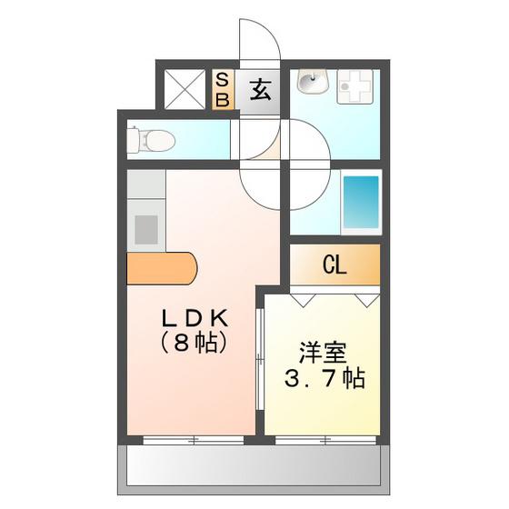 レジデンス阿倉川(1LDK/3階)の間取り写真