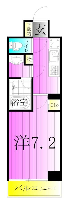 南千住レジデンス(1K/4階)の間取り写真