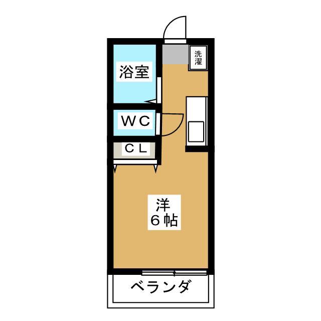 エーデルハイム(ワンルーム/2階)の間取り写真