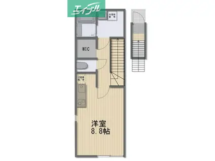 IRBIS津島福居(ワンルーム/2階)の間取り写真