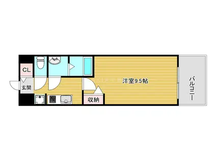 ソルテラスNAMBAフロント(1K/2階)の間取り写真