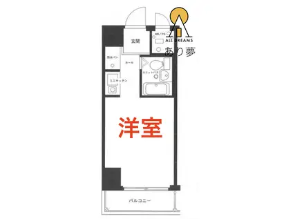 バードバレー関内(ワンルーム/10階)の間取り写真