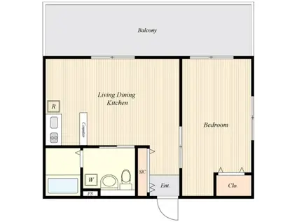 KーSUITE都立大学(1LDK/3階)の間取り写真