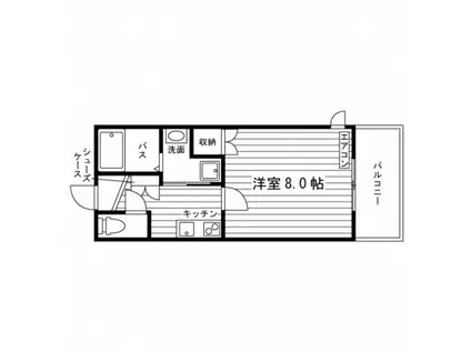 フォーレスト湘南台2(1K/1階)の間取り写真