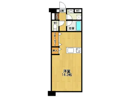 エバーフェニックス(ワンルーム/5階)の間取り写真