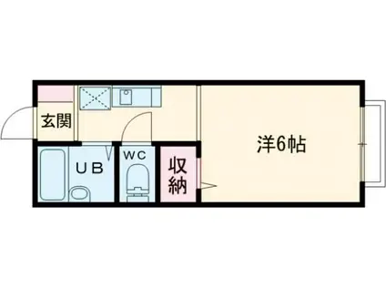 プレジール1(1K/2階)の間取り写真