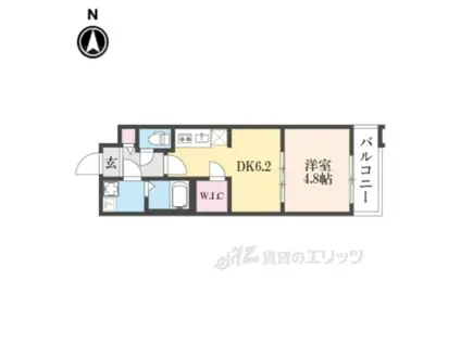 ファステート京都壬生フィエロ(1DK/4階)の間取り写真