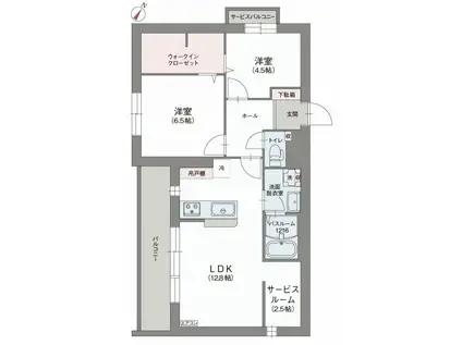 ラ ヴェリテ ヤハタ(2LDK/3階)の間取り写真