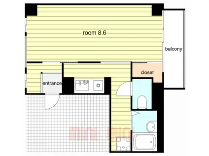 メルツ芦屋(ワンルーム/5階)の間取り写真
