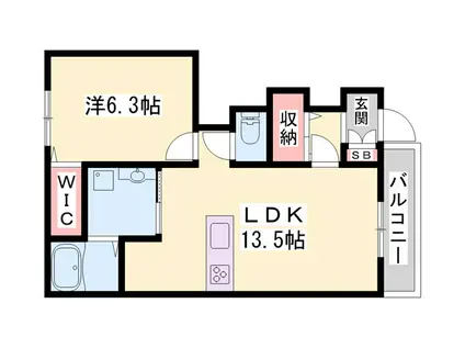 エヌメゾン(1LDK/1階)の間取り写真