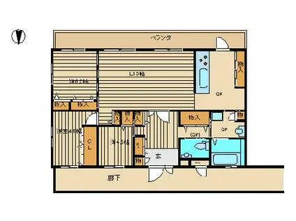 プリムローズ(3LDK/4階)の間取り写真