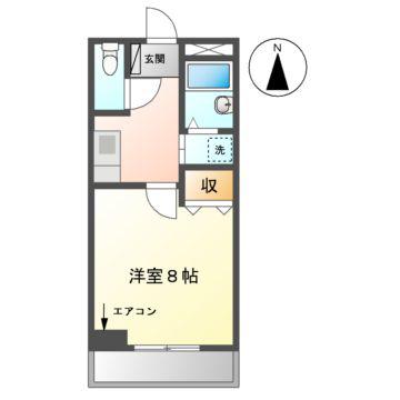 ELEGANTRESIDENCEHT(1K/2階)の間取り写真