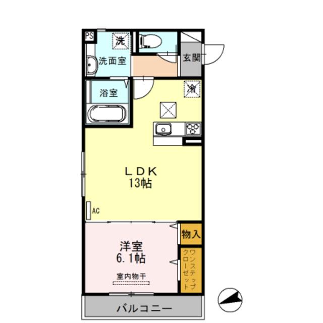 グレイスコートA棟・B棟 A棟(1LDK/3階)の間取り写真