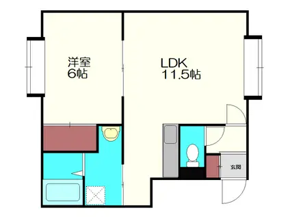 椎の実壱番館(1LDK/1階)の間取り写真