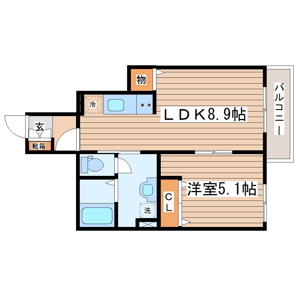 PRIMO DIO(1LDK/1階)の間取り写真