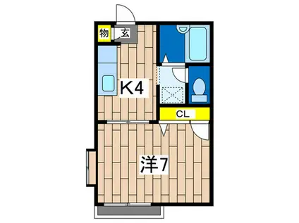 コンフォート東戸塚(1K/2階)の間取り写真