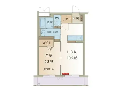 IVY イースト 新池(1LDK/3階)の間取り写真