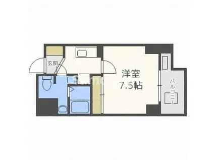 ORYZA肥後橋(1K/13階)の間取り写真