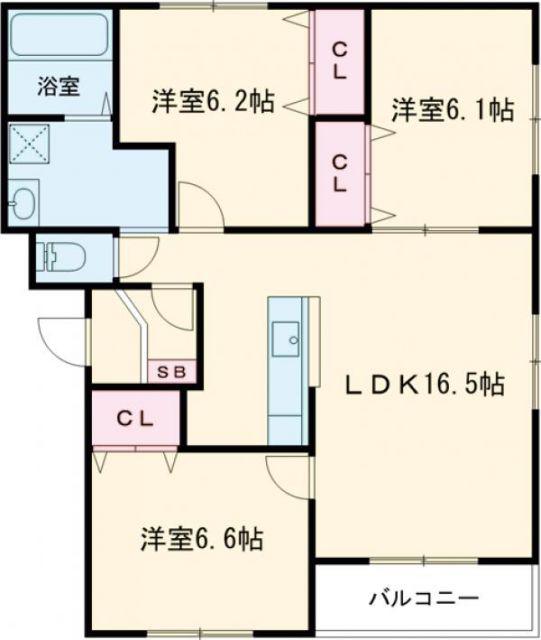 セゾンクレールAOYAGI 1(3LDK/4階)の間取り写真