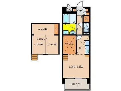 アルテマイスターアゴラ(ワンルーム/2階)の間取り写真