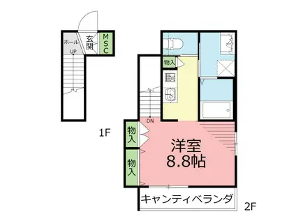 COTEAU湘南(ワンルーム/2階)の間取り写真