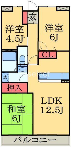 アーバン・ヒルズ21(3LDK/6階)の間取り写真