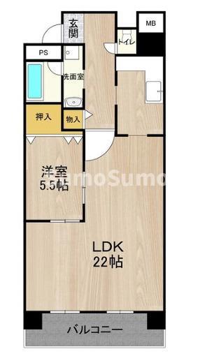 テンフォーティー(1LDK/2階)の間取り写真