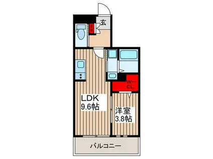FOUR LEAF(1LDK/4階)の間取り写真