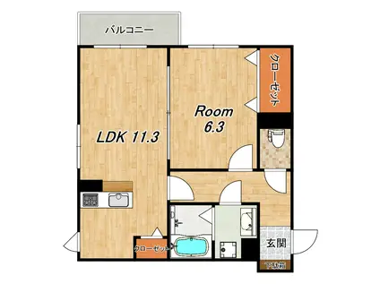 シャーメゾンKOJIMA(1LDK/1階)の間取り写真