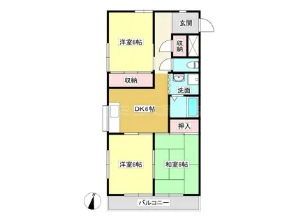 吉平ハイツ(3DK/2階)の間取り写真